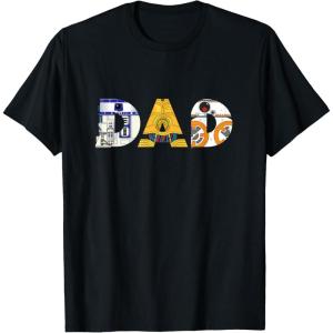 imageStar Wars Droids R2D2 C3PO BB8 Dad Fathers Day Birthday TShirtBlack
