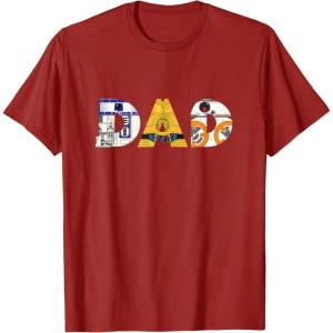 imageStar Wars Droids R2D2 C3PO BB8 Dad Fathers Day Birthday TShirtCranberry Red