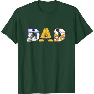 imageStar Wars Droids R2D2 C3PO BB8 Dad Fathers Day Birthday TShirtDark Green