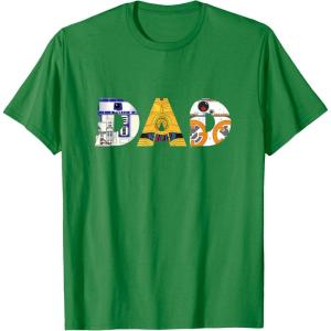 imageStar Wars Droids R2D2 C3PO BB8 Dad Fathers Day Birthday TShirtKelly Green