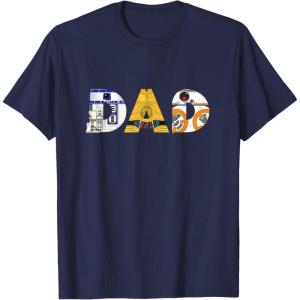imageStar Wars Droids R2D2 C3PO BB8 Dad Fathers Day Birthday TShirtNavy Blue