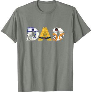 imageStar Wars Droids R2D2 C3PO BB8 Dad Fathers Day Birthday TShirtOlive Heather