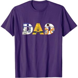 imageStar Wars Droids R2D2 C3PO BB8 Dad Fathers Day Birthday TShirtPurple