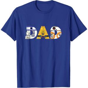 imageStar Wars Droids R2D2 C3PO BB8 Dad Fathers Day Birthday TShirtRoyal Blue