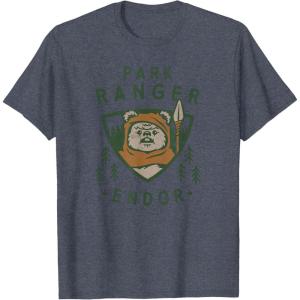 imageStar Wars Ewok Park Ranger Endor TShirtHeather Blue