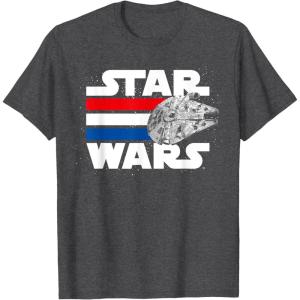 imageStar Wars Falcon Stripes Red White Blue July 4th TShirt C1 TShirtDark Heather Grey
