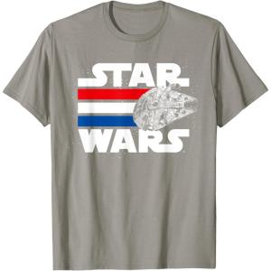 imageStar Wars Falcon Stripes Red White Blue July 4th TShirt C1 TShirtSlate Grey