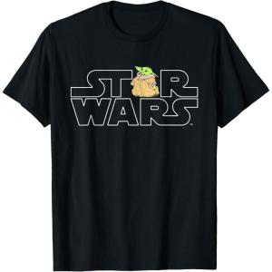 imageStar Wars Logo and The Child from The Mandalorian TShirtBlack