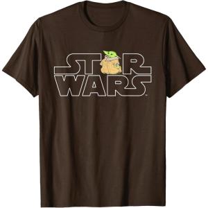 imageStar Wars Logo and The Child from The Mandalorian TShirtBrown