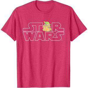 imageStar Wars Logo and The Child from The Mandalorian TShirtRed Heather