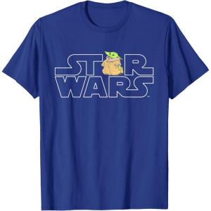 imageStar Wars Logo and The Child from The Mandalorian TShirtRoyal Blue