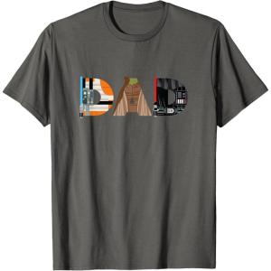 imageStar Wars Luke Yoda Darth Vader Dad Fathers Day Birthday TShirtAsphalt Grey