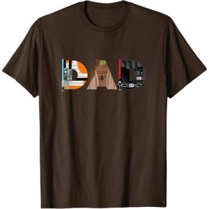 imageStar Wars Luke Yoda Darth Vader Dad Fathers Day Birthday TShirtBrown