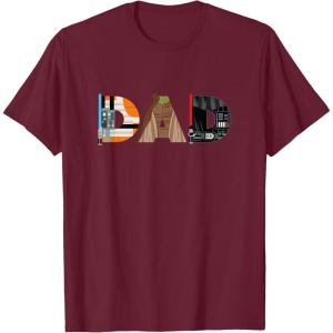imageStar Wars Luke Yoda Darth Vader Dad Fathers Day Birthday TShirtBurgundy