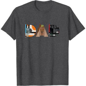 imageStar Wars Luke Yoda Darth Vader Dad Fathers Day Birthday TShirtDark Heather Grey