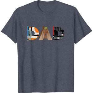 imageStar Wars Luke Yoda Darth Vader Dad Fathers Day Birthday TShirtHeather Blue