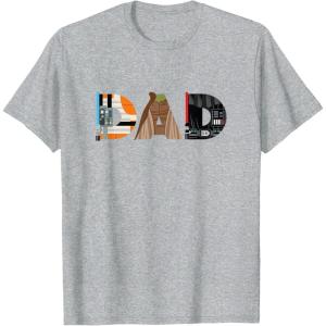 imageStar Wars Luke Yoda Darth Vader Dad Fathers Day Birthday TShirtHeather Grey