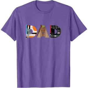 imageStar Wars Luke Yoda Darth Vader Dad Fathers Day Birthday TShirtPurple Heather