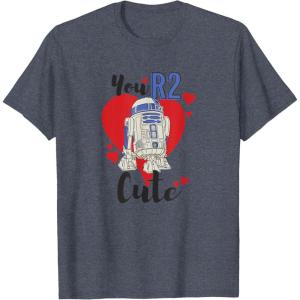 imageStar Wars R2D2 You R2 Cute Valentines Day TShirtHeather Blue