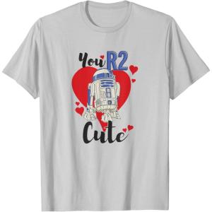 imageStar Wars R2D2 You R2 Cute Valentines Day TShirtSilver Grey