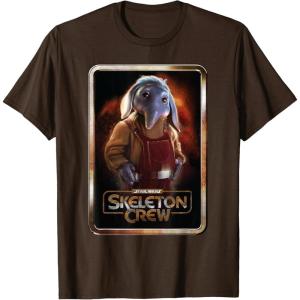 imageStar Wars Skeleton Crew Neel with Series Logo Disney TShirtBrown