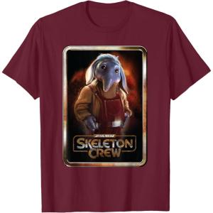 imageStar Wars Skeleton Crew Neel with Series Logo Disney TShirtBurgundy