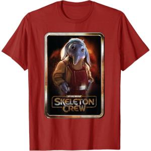 imageStar Wars Skeleton Crew Neel with Series Logo Disney TShirtCranberry Red