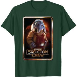 imageStar Wars Skeleton Crew Neel with Series Logo Disney TShirtDark Green