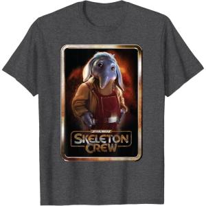 imageStar Wars Skeleton Crew Neel with Series Logo Disney TShirtDark Heather Grey
