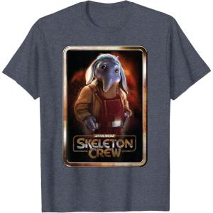imageStar Wars Skeleton Crew Neel with Series Logo Disney TShirtHeather Blue