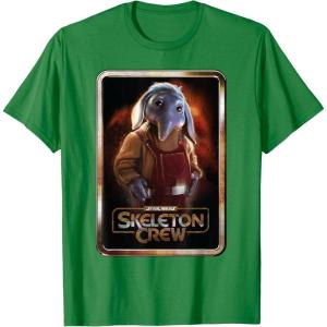 imageStar Wars Skeleton Crew Neel with Series Logo Disney TShirtKelly Green