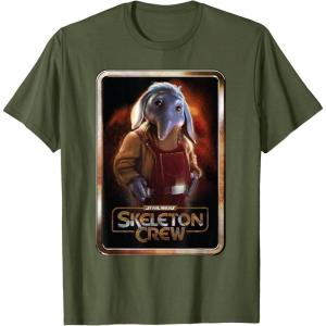 imageStar Wars Skeleton Crew Neel with Series Logo Disney TShirtOlive Green