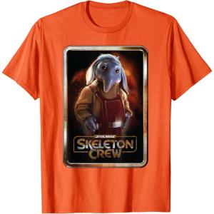 imageStar Wars Skeleton Crew Neel with Series Logo Disney TShirtOrange
