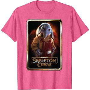 imageStar Wars Skeleton Crew Neel with Series Logo Disney TShirtPink Heather