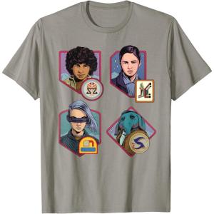imageStar Wars Skeleton Crew Wim Fern KB and Neel Patches Disney TShirtSlate Grey