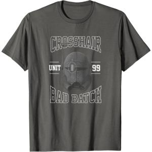 imageStar Wars The Bad Batch Crosshair Unit 99 Big Face TShirtAsphalt Grey