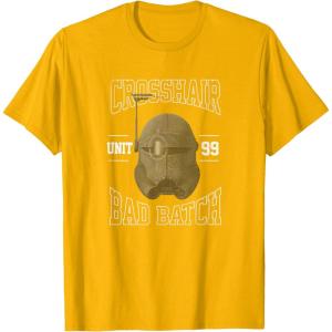 imageStar Wars The Bad Batch Crosshair Unit 99 Big Face TShirtGolden Yellow