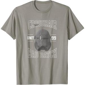 imageStar Wars The Bad Batch Crosshair Unit 99 Big Face TShirtSlate Grey