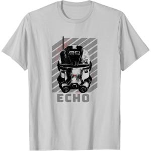 imageStar Wars The Bad Batch Echo Big Face TShirtSilver Grey