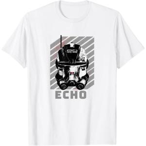 imageStar Wars The Bad Batch Echo Big Face TShirtWhite