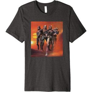 imageStar Wars The Bad Batch Hunter Wrecker Tech Crosshair Sunset Premium TShirtDark Heather Grey