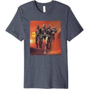imageStar Wars The Bad Batch Hunter Wrecker Tech Crosshair Sunset Premium TShirtHeather Blue