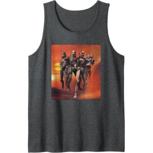 imageStar Wars The Bad Batch Hunter Wrecker Tech Crosshair Sunset Tank TopDark Heather Grey