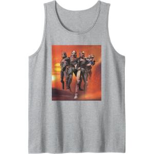 imageStar Wars The Bad Batch Hunter Wrecker Tech Crosshair Sunset Tank TopHeather Grey