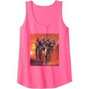 imageStar Wars The Bad Batch Hunter Wrecker Tech Crosshair Sunset Tank TopNeon Pink