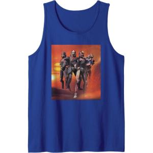 imageStar Wars The Bad Batch Hunter Wrecker Tech Crosshair Sunset Tank TopRoyal Blue