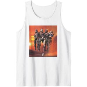 imageStar Wars The Bad Batch Hunter Wrecker Tech Crosshair Sunset Tank TopWhite
