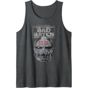 imageStar Wars The Bad Batch Wrecker Helmet Sketch Tank TopDark Heather Grey