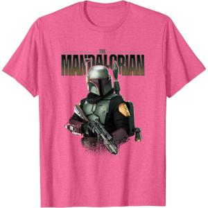 imageStar Wars The Mandalorian Boba Fett Logo Portrait R15 TShirtPink Heather