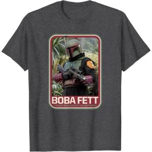 imageStar Wars The Mandalorian Boba Fett TShirtDark Heather Grey